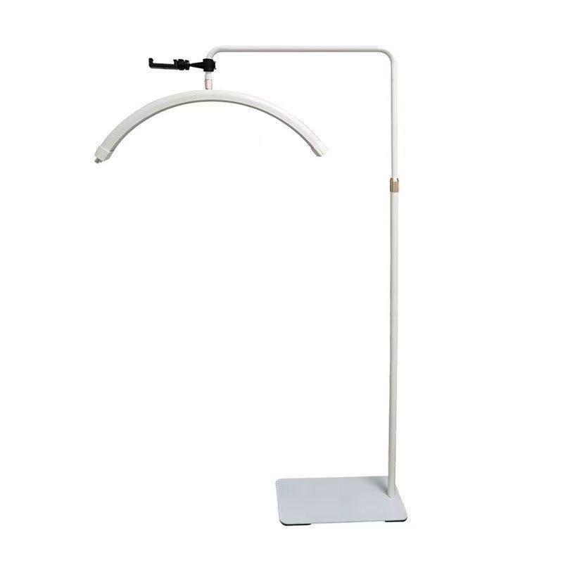 16" 20W LED Half-Moon Beauty Floor Lamp for Bedside, Tattooing, Manicure, Eyebrow, and Eyelash with Eye Protection U-Shaped Fill Light.