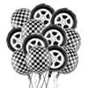 Car Birthday Checkered Room Decor Car Wheel Balloon Tire Air Globos Tire Balloon Party Supplies
