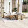 VidaXL Garden Furniture Set with Cushions 9 Pcs Beige Braided Resin 3261778