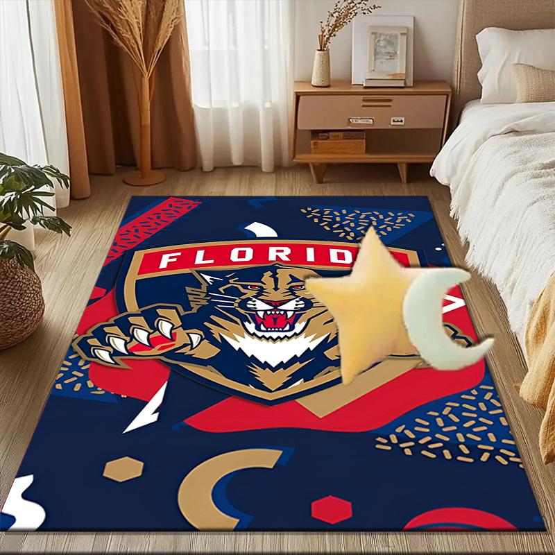 Panthers Team Spirit Floor Mat for Living Room, Game Rooms, Office, Bedroom, Office Floor Mat Playful Design, Christmas fan gifts