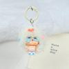 Customizable Mengli Marshmallow Doll Keychain with Curly Hair - Cute Cartoon Phone Strap & Bag Accessory Gift