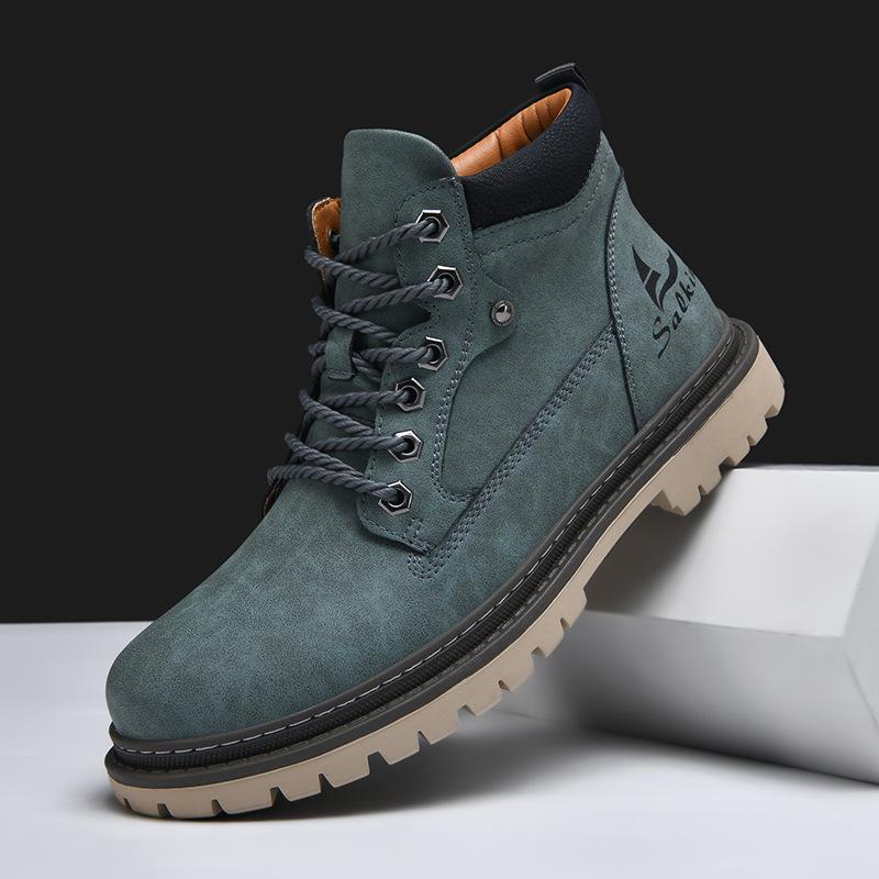 Handmade Men Boots Ankle Winter Leather Shoes Autumn Outdoor Hiking Boots Sneakers High Top Footwear Anti Slip