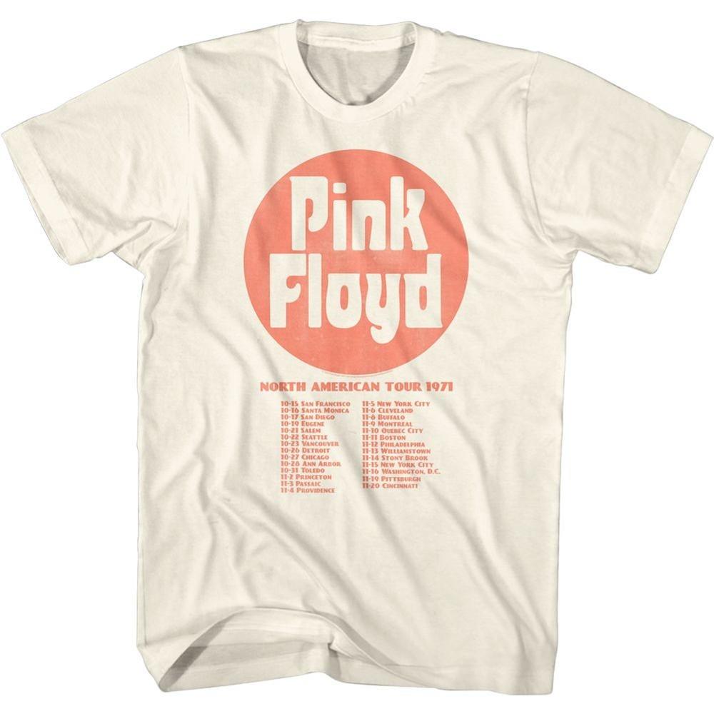 Pink Floyd North American Tour Cities Dates Natural Music Band Shirt