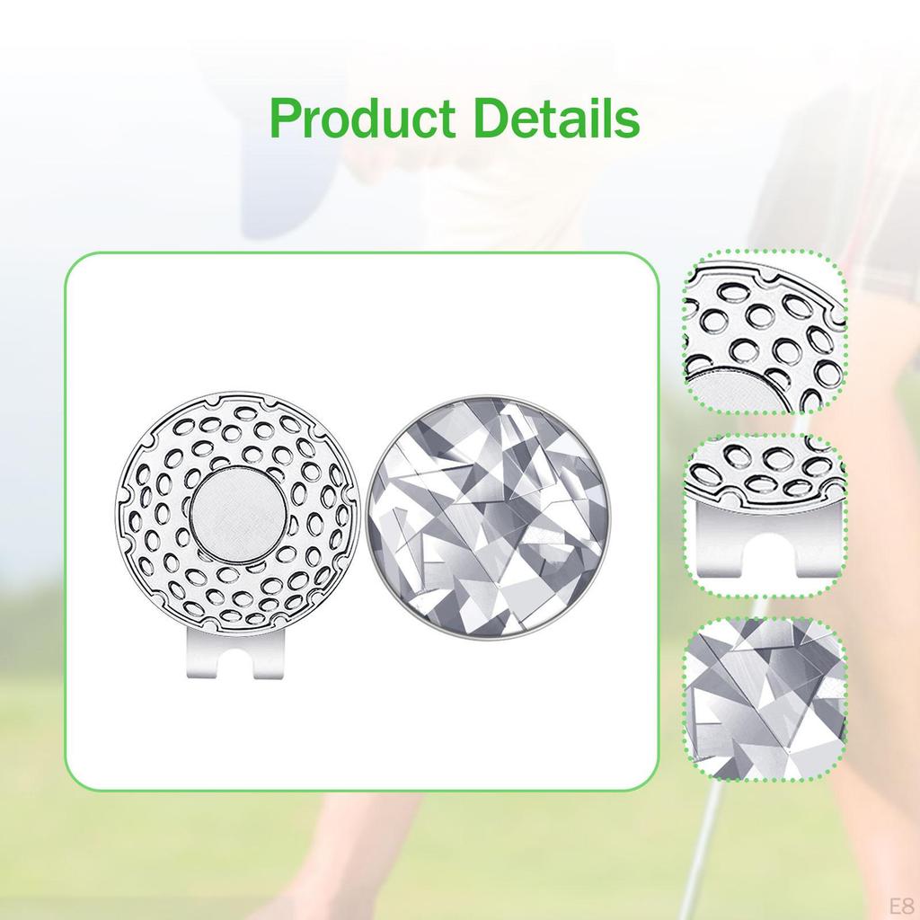Klip na golfovou čepici, držák na míček, dekorativní slitina, elegantní doplněk, klip pro golfisty,