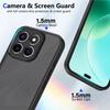 KEYSION Matte Translucent Black Phone Case for HONOR X8c X8b X6c Silicone+PC Clear Shockproof Back Cover for Honor X6c X8b X8c