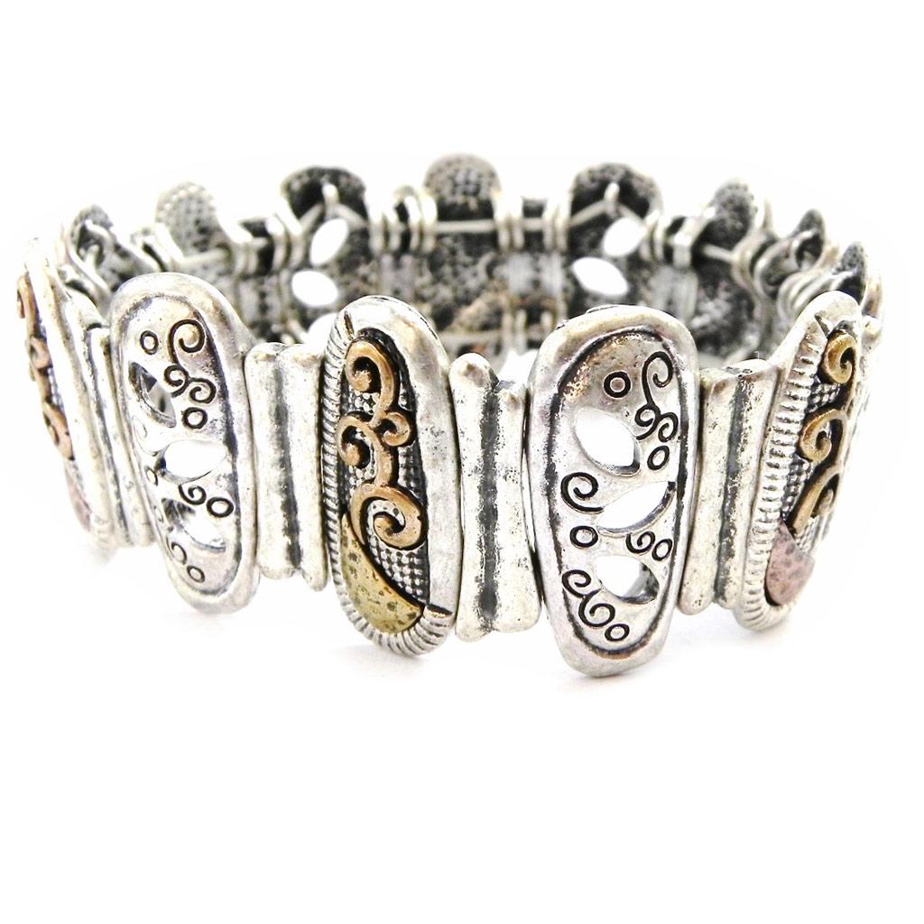 Les Trésors De Lily [I4485] - Designerarmbånd 'Cunégonde' 3 toner