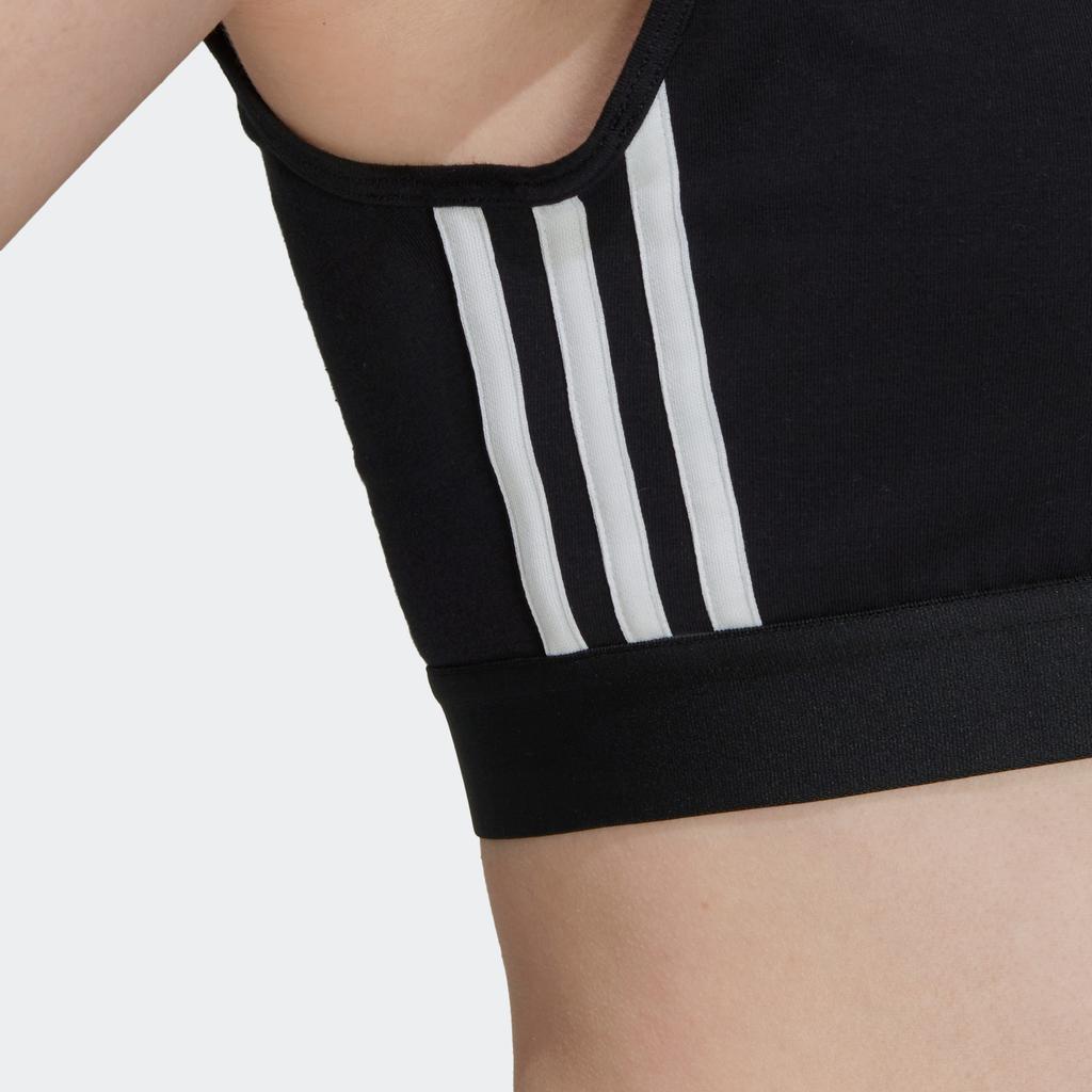 Adidas Logo Printed Striped Sports Tank Top Women Tops Black GS1343