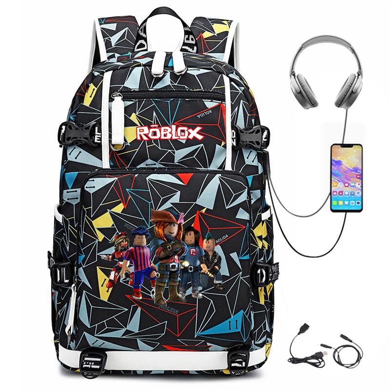 Cartoon Game Merchandise With Usb Hiking Bag College Students Outdoor Travel Large Capacity Backpack Bag