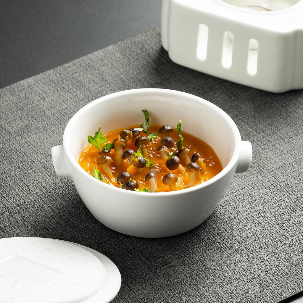 High-End Restaurant Hotel Double Ear Position Soup Cup Seafood Buddha Jumps Over The Wall Stew Cup Candle Heating Insulation Wing Soup Bird'S Nest