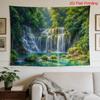Aesthetic Waterfall Tapestry Wall Hanging Mural Tropical Jungle Nature Landscape Art Print Home Decor Decor for Living Room Bedr