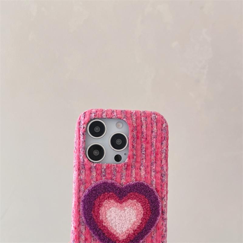 New Autumn and Winter Velvet Corduroy Phone case Girl's love Soft case Suitable for IPhone17 16 15 ProMax Phone case