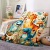 A Cozy Cartoon Dinosaur-Themed Flannel Blanket, Soft And Warm, Makes a Perfect Gift for Holiday Memories, Suitable for Friends And Family, I