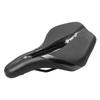 Comfortable Mountain Bike Saddle With Hollow Cutout Thick PU Foam Padding Non-Slip Matte Black Surface Ergonomic Short Nose