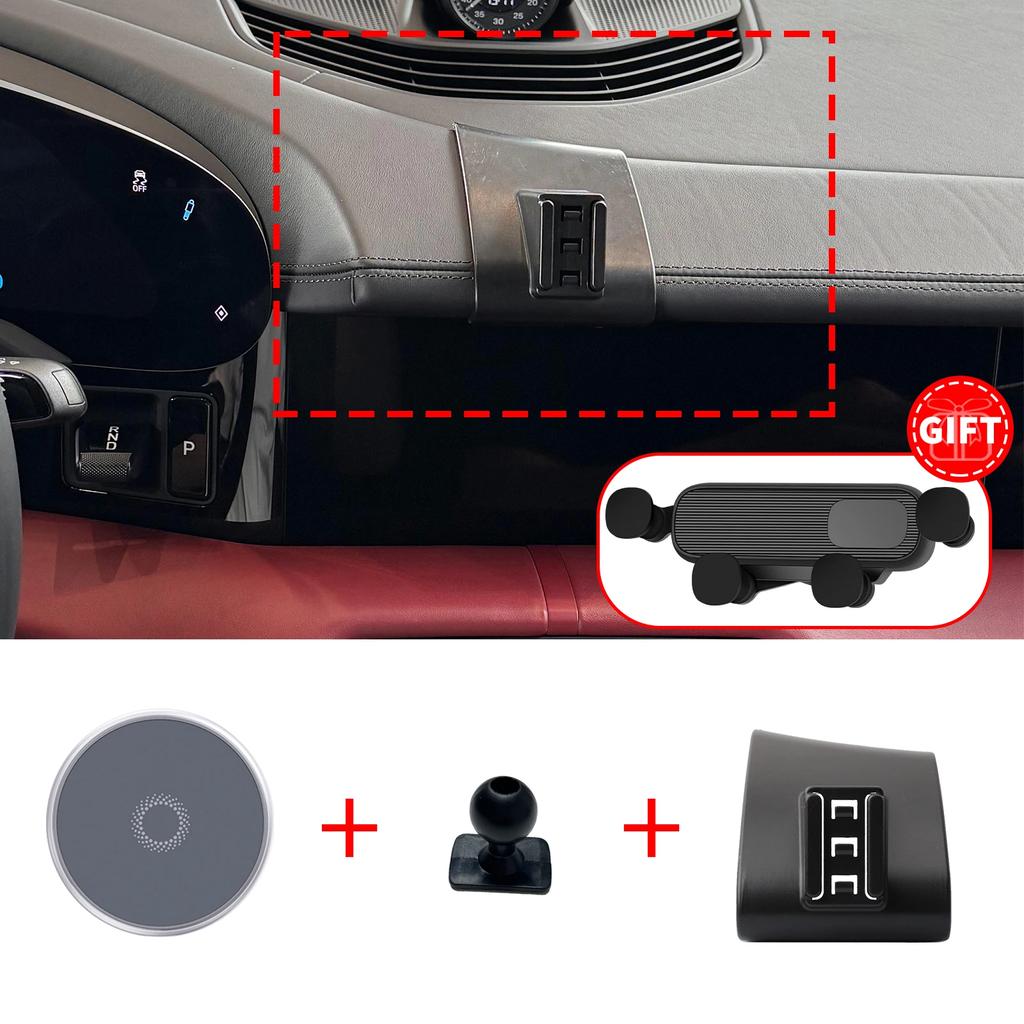 Support de téléphone personnalisé adapté pour Porsche Taycan 2019 2020 2021 – 2026, Base d'écran de tableau de bord, sans perceuse pour v