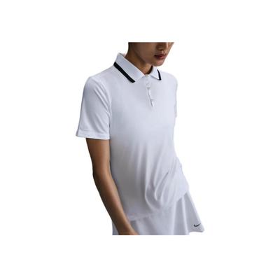 Color Block Slim Fit Polo Shirt Women Tops White FZ6298-100