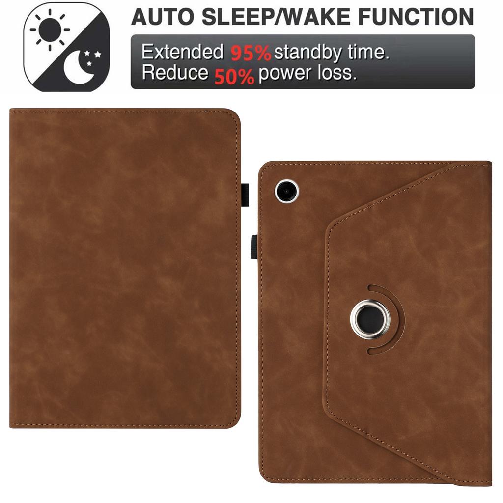For Samsung Galaxy Tab A11+/A9+ Case Rotating Stand Solid Color PU Leather Tablet Cover