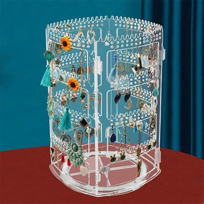 360° Rotating Earring Display Stand, Clear Acrylic Removable Jewelry Display Stand Earrings and Studs Holder