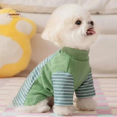 Dog Base Coat Warm Puppy Striped Pullovers Comfortable with D-Ring Pet Vest Soft Dog Sweatshirt Autumn