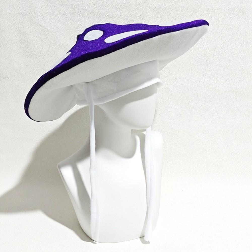 Soft Velvet Costume Headpiece Oversized Fungus Beret Cap Adjustable Mushroom Hat  Cosplay