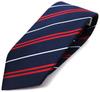 [Michiko London] Brand Necktie, Made in Japan, 100% Silk, Jacquard Weave, Regimental Stripe (Pattern A: Red)
