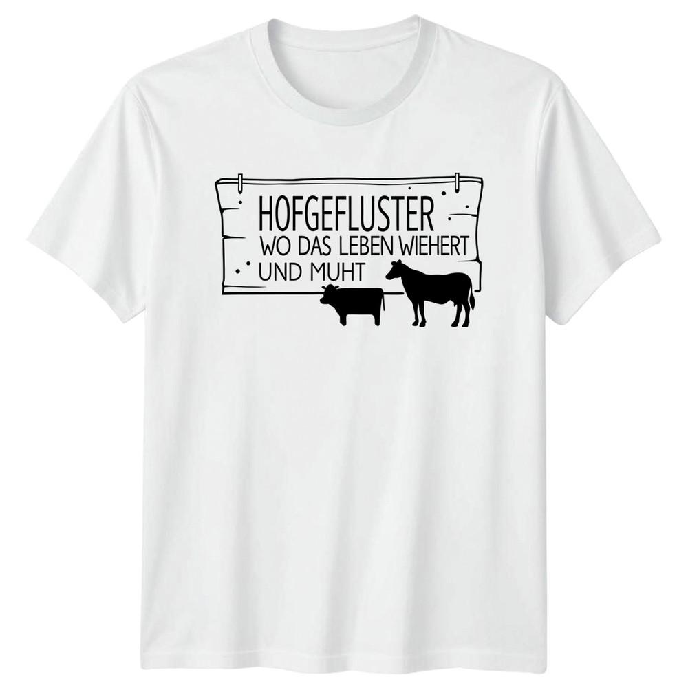 Hofgefluster Wo Das Leben Wiehert TShirt Livestock Farmhouse Farming Birthday S