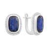 Silver Earrings with Natural Sapphire 5.218ct, Cubic Zirconia (2181156)