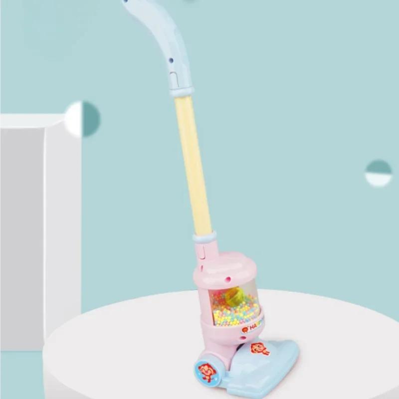 Kids Vacuum Cleaner Toy With Light Pretend Play Household House Cleaning Toys for Children Toddler Girls Boys Birthday Gift