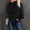 Women's Fashion Casual Solid Color Sweater Set Head Round Neck Warm Long-sleeved Sweater