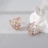 Gold-Plated Zirconia Butterfly Stud Earrings for Women