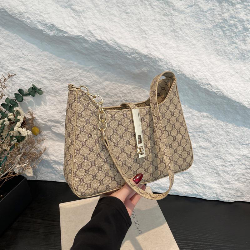 Neue beliebte Retro-Druck-Achseltasche Damen 2025 neue Frühling- und Sommer-Mode Schultertasche Mode schlichte Hand