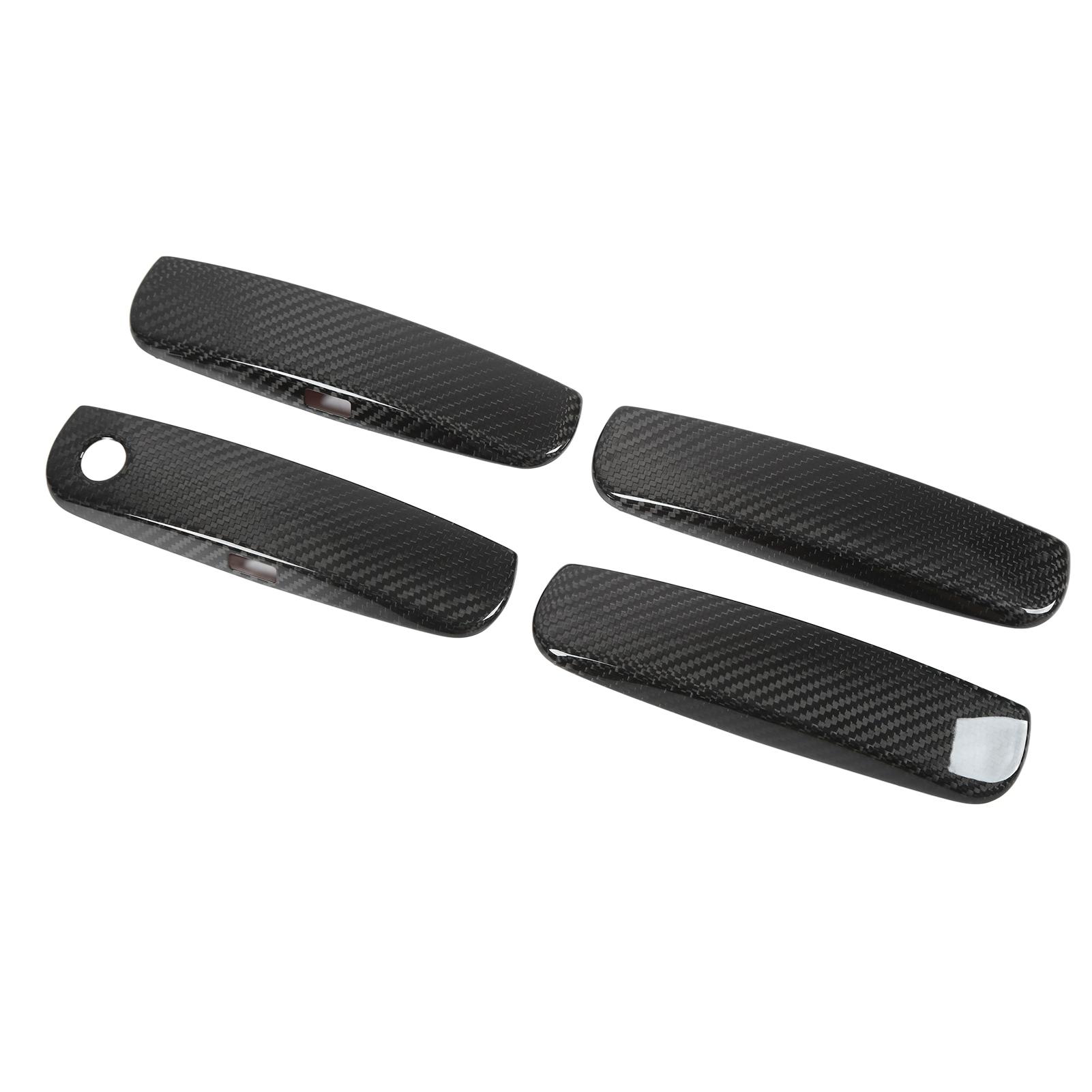 4pcs Outside Door Handle Trim Carbon Fiber Replacement for Dodge Charger 2011‑2021 LHD