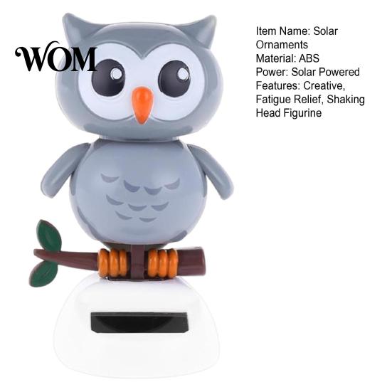 Durable Solar Dashboard Toy Funny Dancing Duck Toys, Creative Fun Swinging Shaking Head Owl Car Decorations Desktop Ornaments Interior Plastic