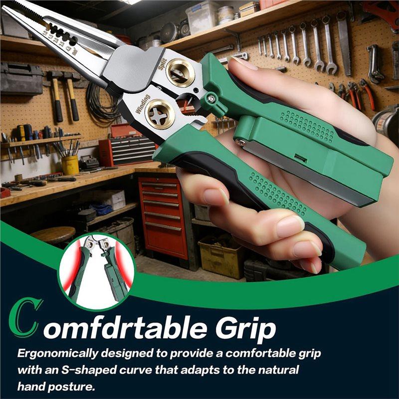 ABBP-Wire Crimper Stripper With Voltage Detector & Dual Alarms, Heavy Duty 12-250V Tester For Electrician, HVAC & Car Repair