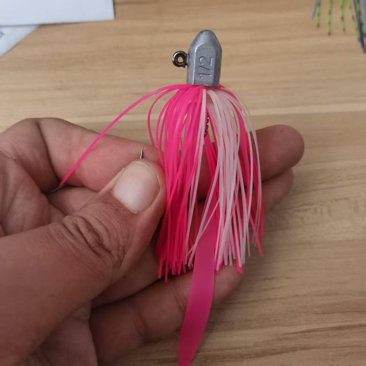 Eco-friendly 5X Strengthened 14g Jig Head Hook with Silicone Wire, Original Color Spray Paint 5X Strengthened Hook 14g