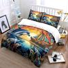 Colorful Ocean Dolphins Artwork Decor Bedding Set with 1 Duvet Cover 2 Pillowcases Single Double King Queen, Gift