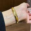 18K Gold Plated Zircon Twill Bangle: Exquisite, Versatile Luxury Bracelet for Women