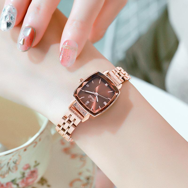 Rose Gold Steel Belt Watch Women'S Fashion Casual Diamond-Encrusted Waterproof Quartz Women'S Watch