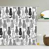 Funny Animal Print Shower Curtain Cute Cartoon Animal Bath Curtain For Bathroom Bathtub Bathing Cover Shower Curtains Home Decor