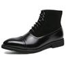Herrenstiefel Britischer Stil Business Lederstiefel Mode Spitz Schnürstiefelette Lässige High-Top Stiefel für Herren Punk Rock Stiefel