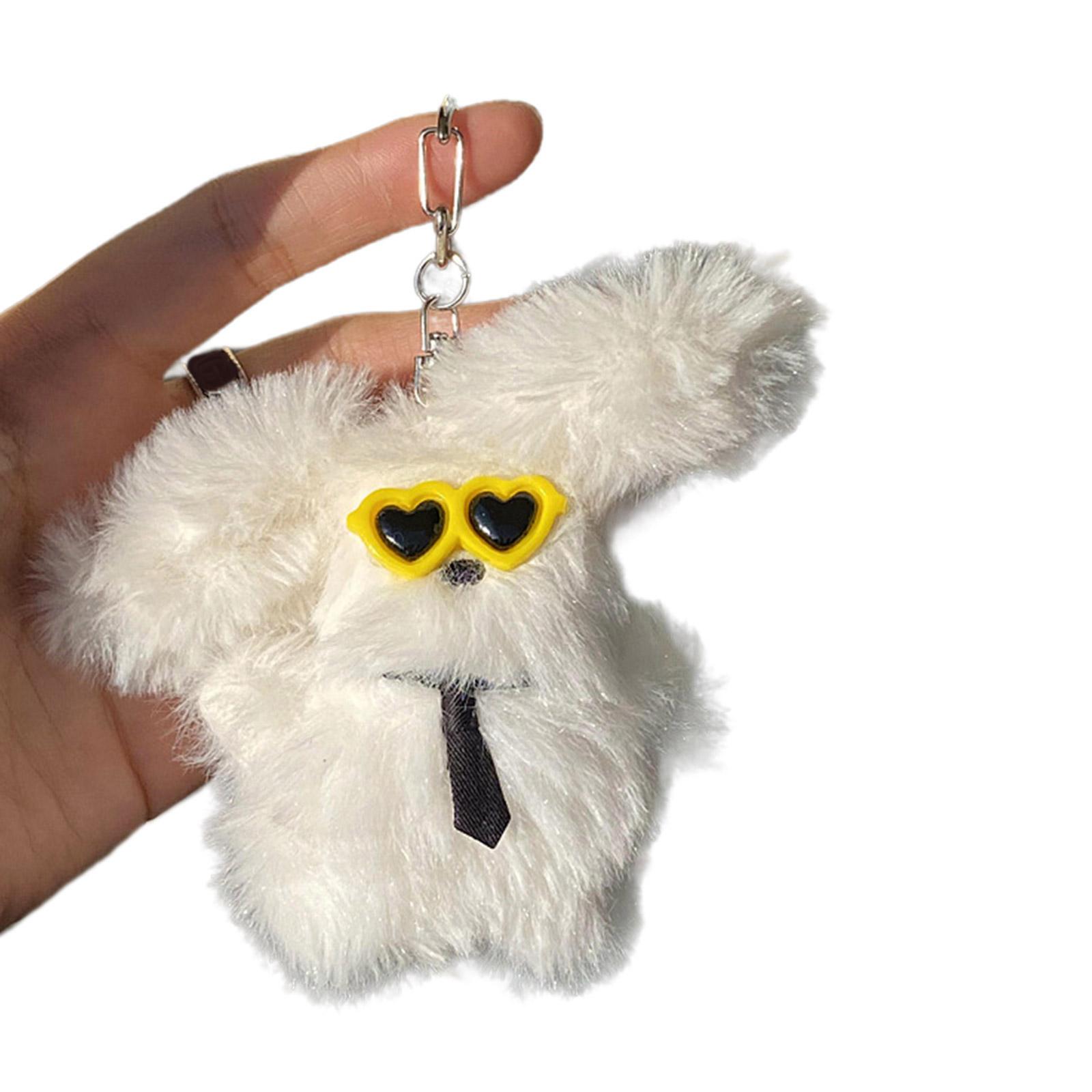 

Плюшевые солнцезащитные очки, брелок с кроликом, милый кулон, брелок, подвесной орнамент, держатель для ключей, рюкзак, сумка, подвеска для девочек и женщин