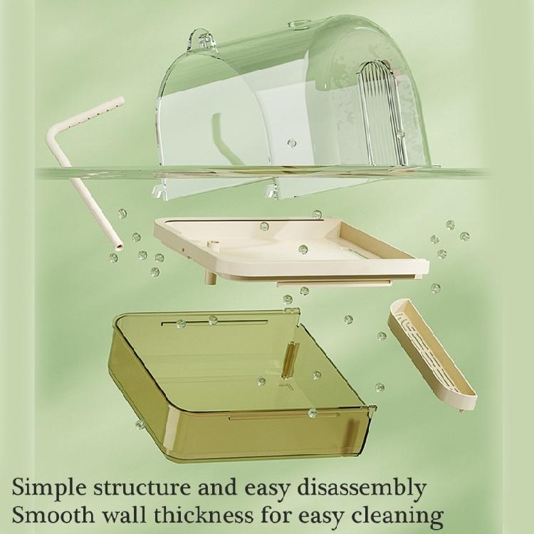 Hanging Bathtubs Shower Box Parrots Bathtubs Clear Automatic Visible Bath Shower for Small Birds Birdcage Decoration