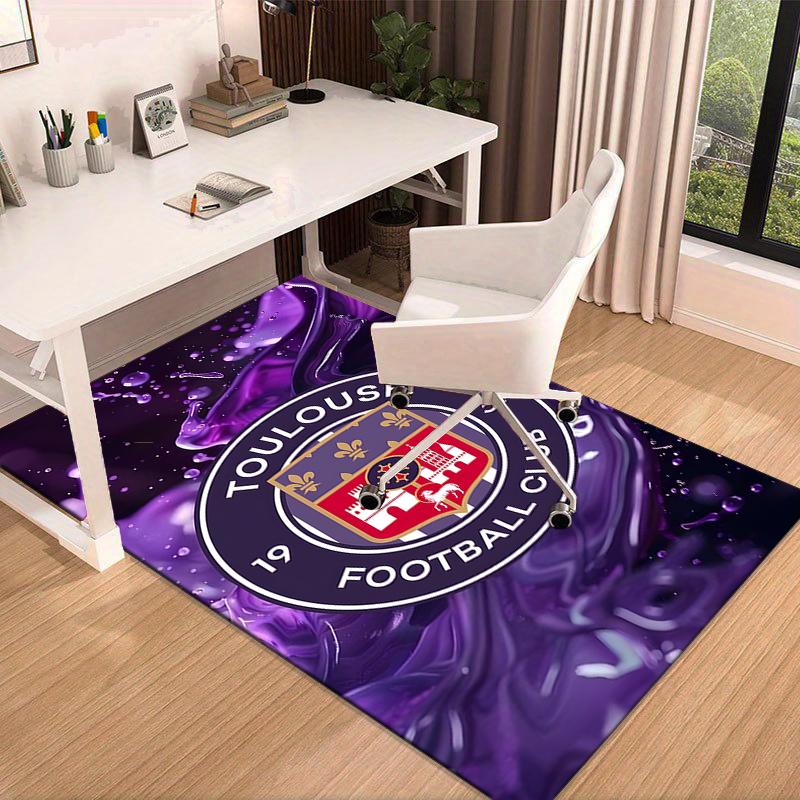 1PC Toul-ouse Football Rug Game Carpet, Floor Mat for Bedroom Living Room Entryway Rug, Home Decor Idea Gift for Christmas Birthday