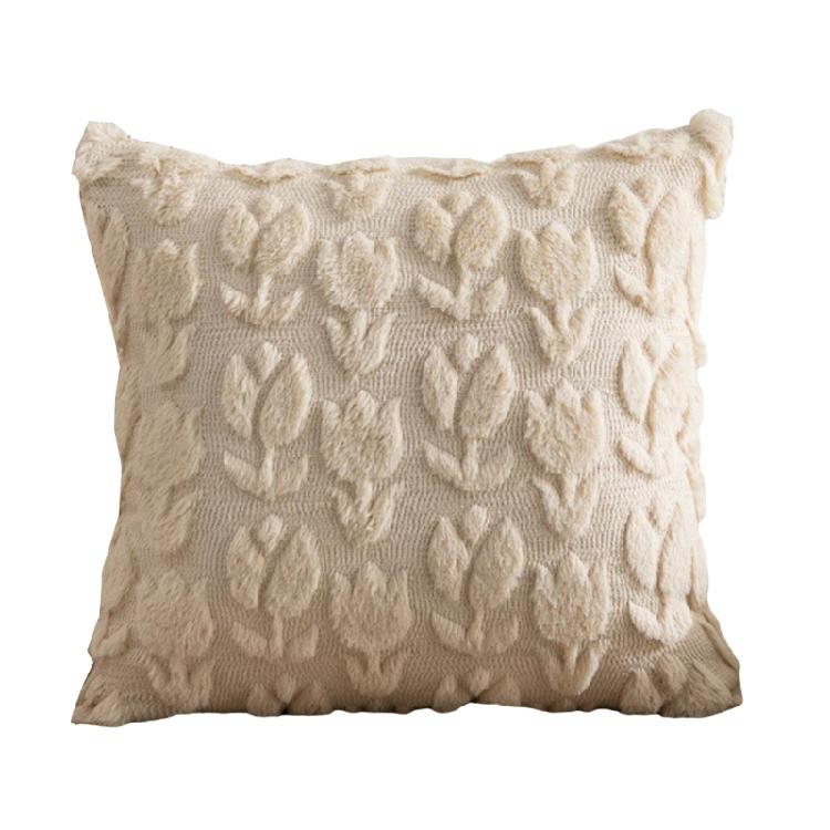 Плюшевая наволочка из искусственного кроличьего меха для гостиной, чехол для диванных подушек, нейтральный тон, гипоаллергенный, дизайн для легкой чистки хаки