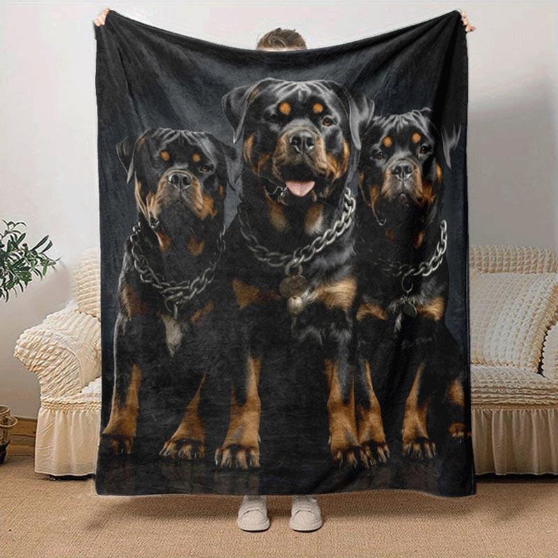 1pc Dog Printing Lightweight Flannel Blanket, Comfortable and Warm Blanket, for Camping Sofa Bed and Couch Office, Gift