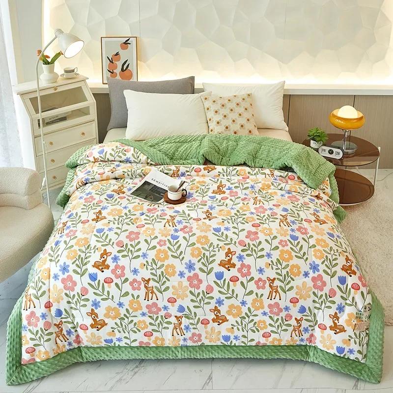 2023 Ny Doudou Rong Quilt Vinter fortykket sovesal for barn Enkel dobbel dynekjerne Dobbeltsidig dobbeltbruk vinterdyne
