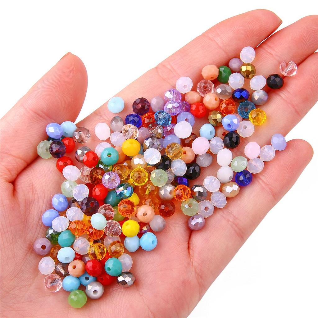 6mm 100 Peças Escolha Cor Contas de Roda de Cristal Facetado Vidro Solto Para Fabricação de Joias DIY Pulseira Colar Brinco
