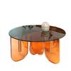 Acrylic coffee table creative personality advanced lighting luxury transparent glass round living room modern coffee table