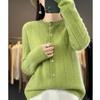 Nuovo Maglione Lavorato a Maglia Slimming Spiga di Grano alla Moda Autunnale e Invernale da Donna, Cardigan a Maniche Lunghe con Scollo Rotondo