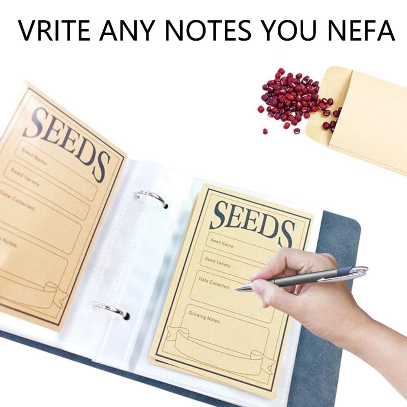 Transparents Pocket Page Semina Keeper Space Saving Garden Semina Album For Home Gardeners Using Recyclable Paper