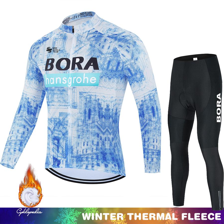 Men's2026 Winter Warm Cycling Clothing Set  Hermal Fleece Jersey UCI BORA Jumper Clothing Mountain Bikes Retro Mens Clothes Ciclismo Hombre Suit